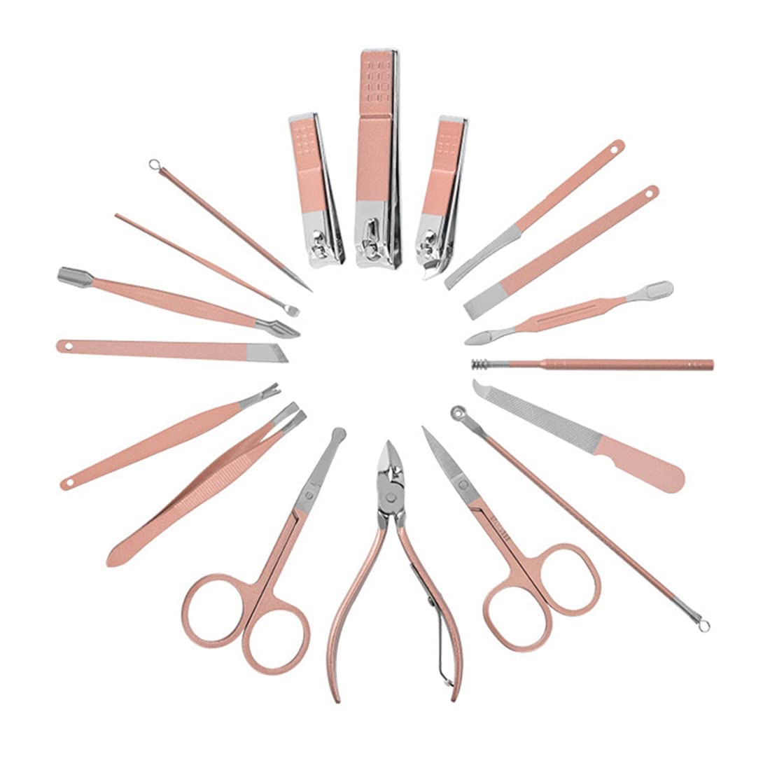 MAYCREATE Stainless Steel Nail Kit for Women Professional Manicure Set Nail Clippers Pedicure Kit - 18 Pieces Grooming kit for Women Portable Travel Kit MAYCREATE Stainless Steel Nail Kit for Women Professional Manicure Set Nail Clippers Pedicure Kit - 18 Pieces Grooming kit for Women Portable Travel Kit